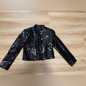 Black Sequin Bomber Jacket size 36